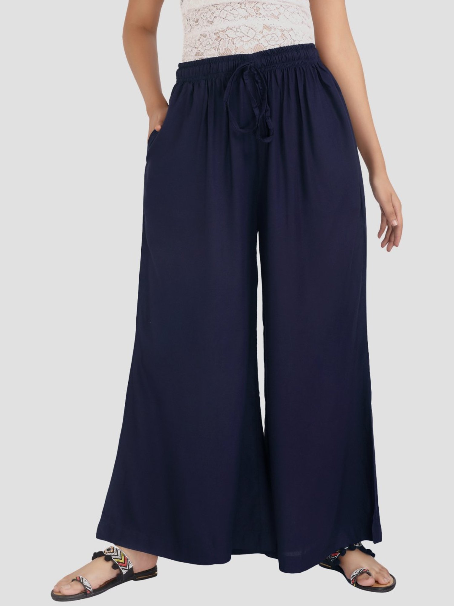 Cotton Culture Navy Regular fit Palazzos