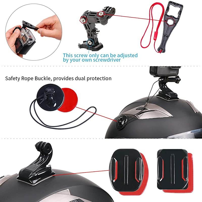 Helmet Chin Mount Kit for GoPro Hero 201865 Black4 Session3+ Action Camera and More