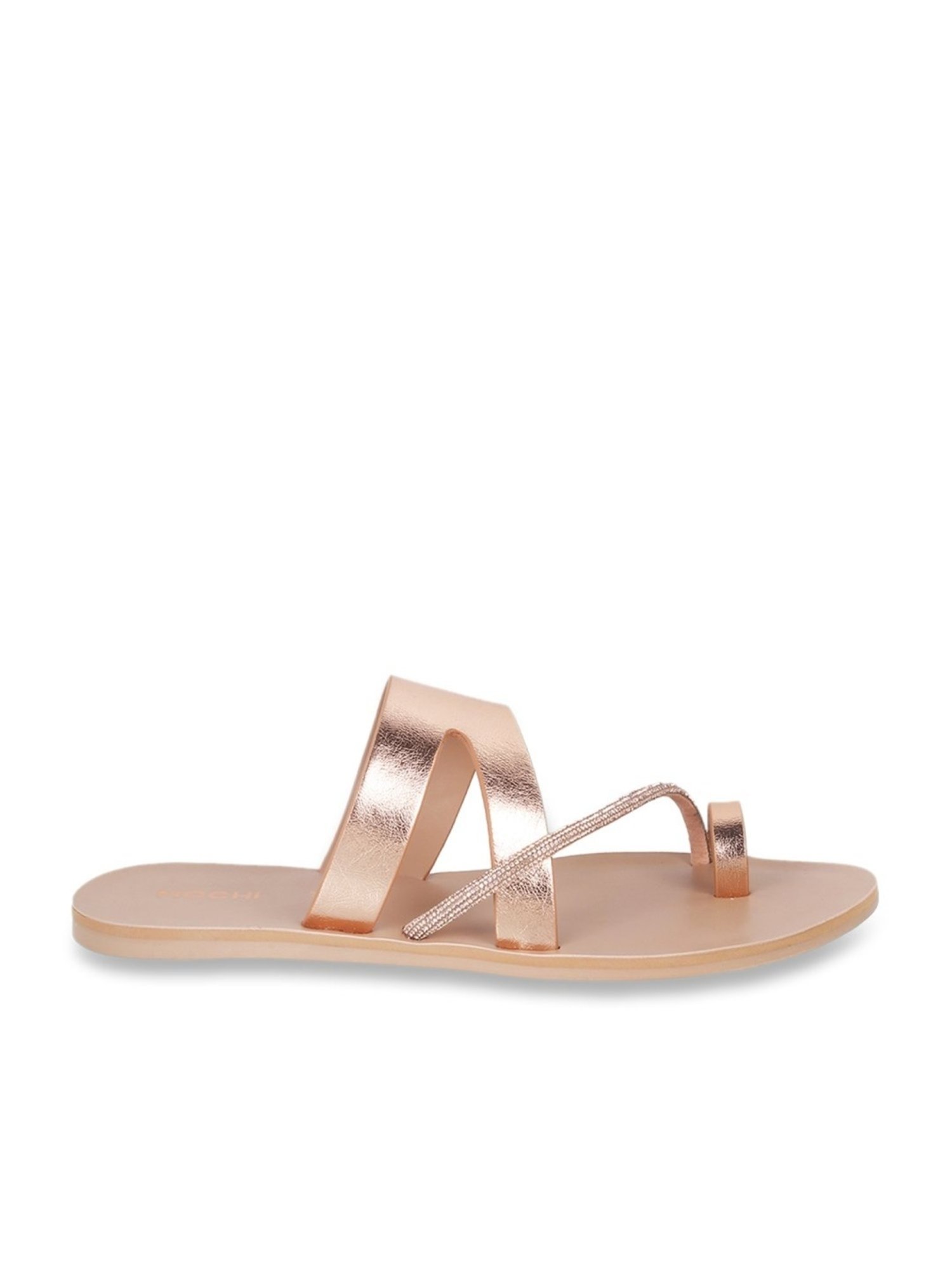 Mochi Women's Rose Gold Toe Ring Sandals