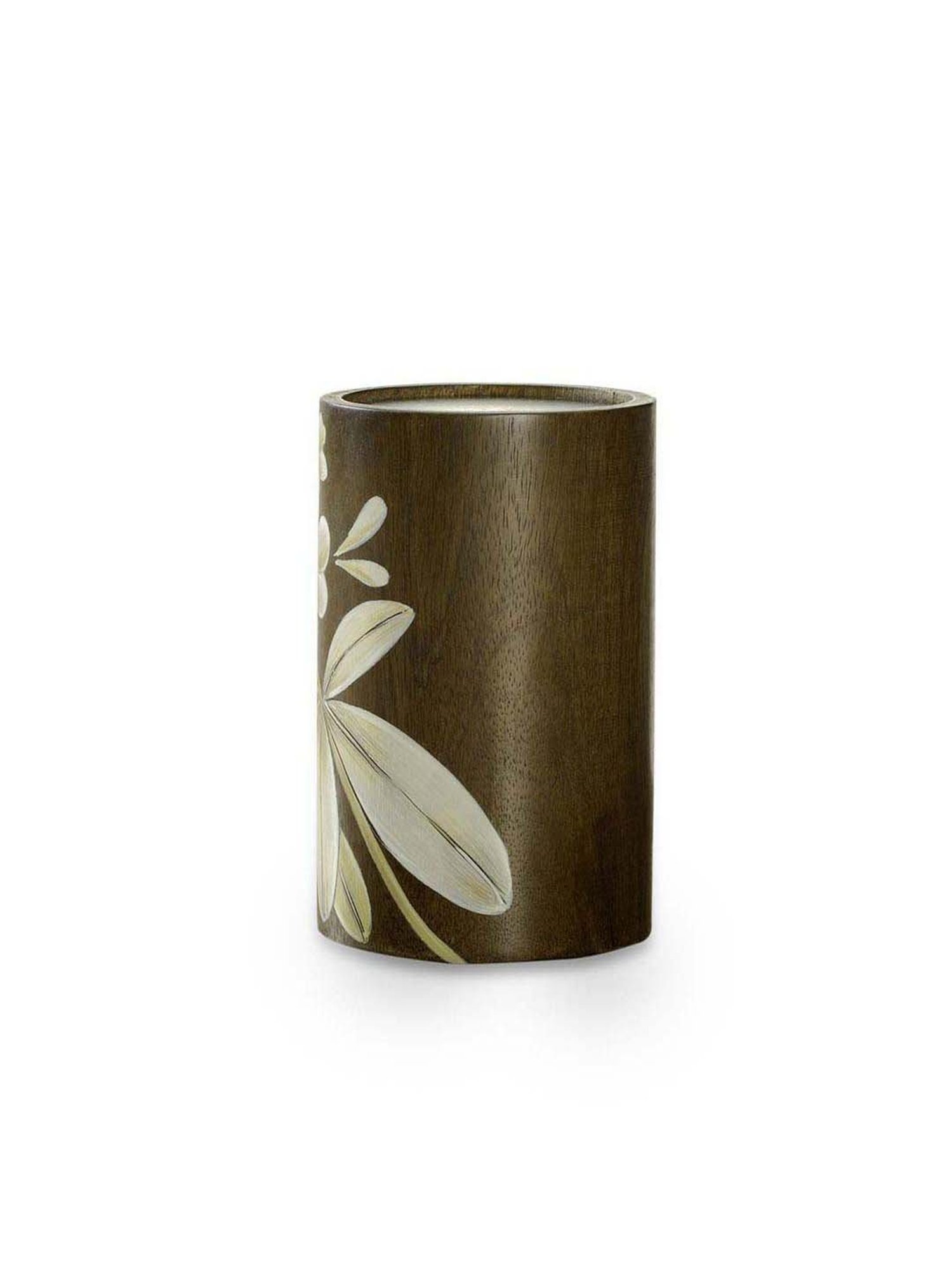 Ellementry Frangipani Wooden Candle Holder (6 Inch)