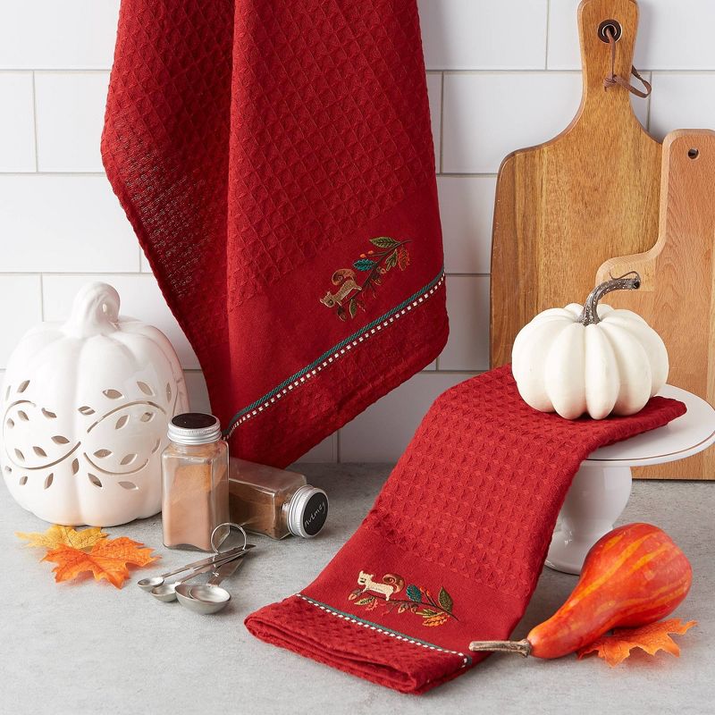 Swedish Dish Cloth 7.75" Thanksgiving Fall Set / 4 Dishcloth Kitchen Clean Up  -  Dish Cloth