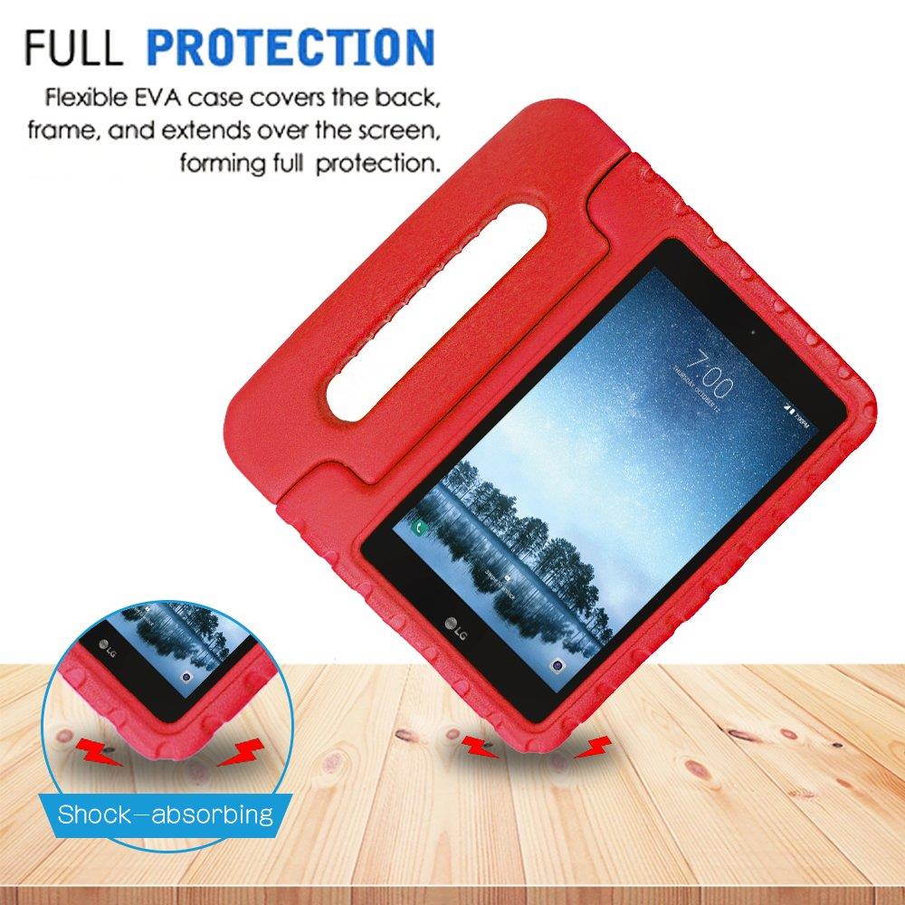 Bolete Case for LG G Pad F2 8.0 Sprint LK460, Kids Friendly Ultra Light Weight Shock Proof Super Protective Cover Handle Stand Case for LG GPad F2 8.0 Sprint Model LK460 8-Inch Android Tablet, Red