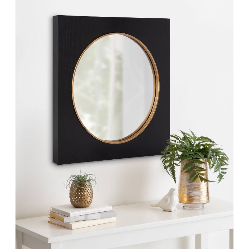 23" x 23" Ringsted Square Wall Mirror Black - Kate & Laurel All Things Decor