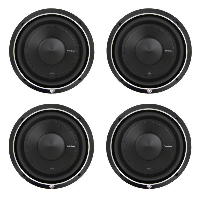 Rockford Fosgate P2D4-10 Punch P2 DVC 10 Inch 600 Watt 4-Ohm Car Audio Subwoofer (4 Pack)