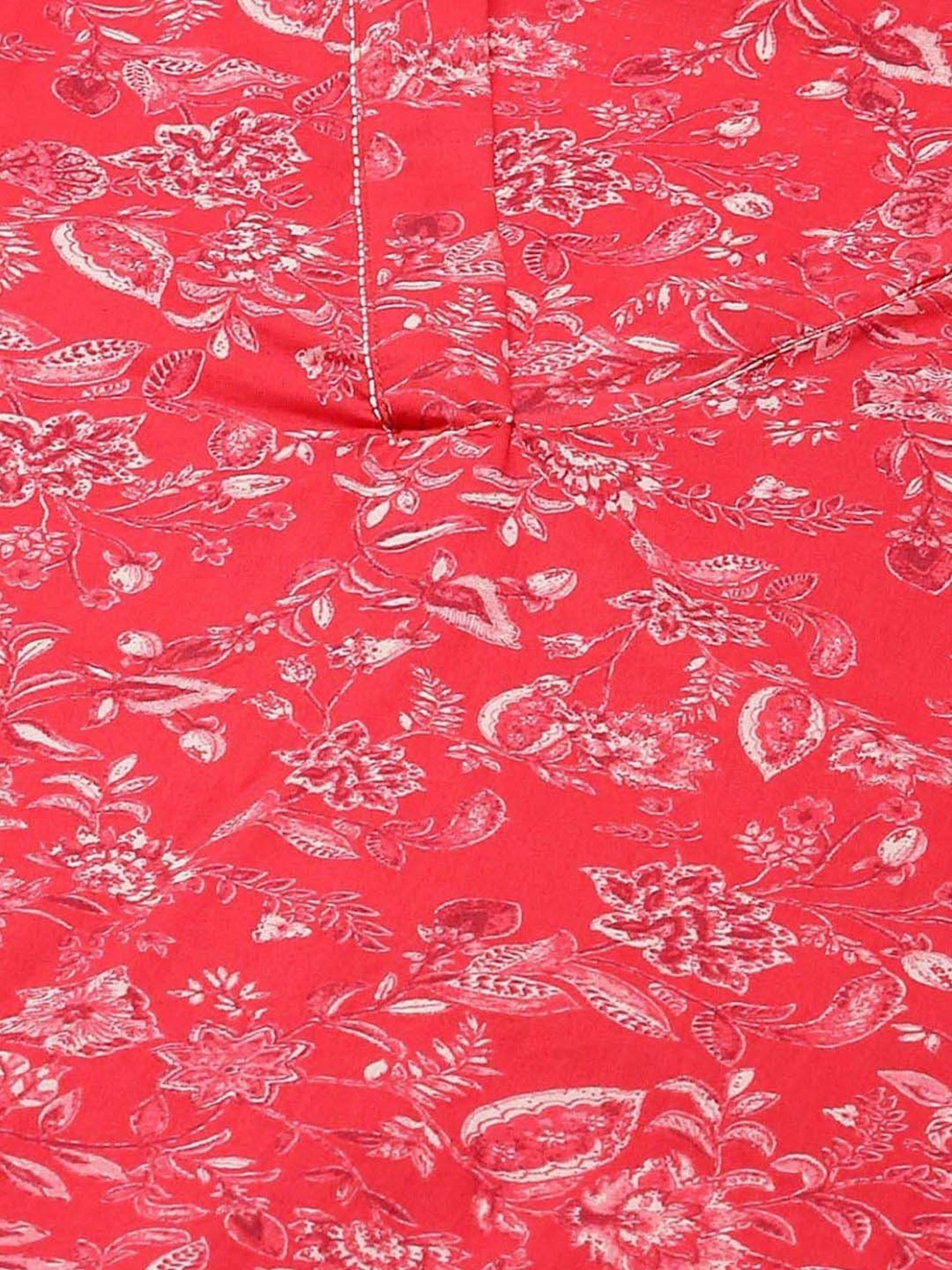 Biba Red Printed Kurta Salwar Set