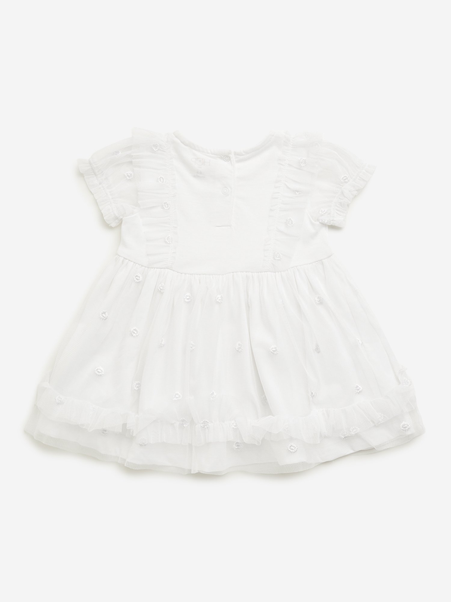 HOP Baby by Westside White Ruffle A-line Dress