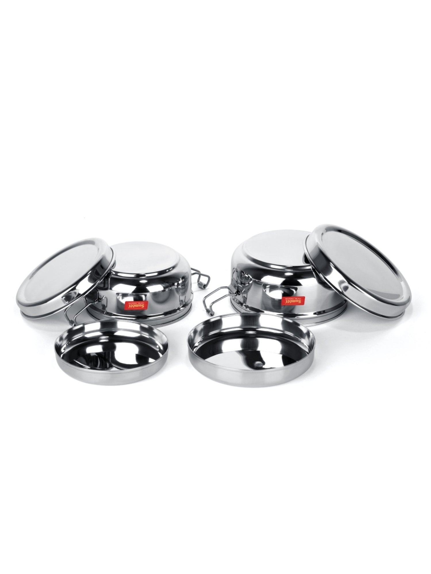 Milton Red Stainless Steel Small Tiffin Box - Set of 2