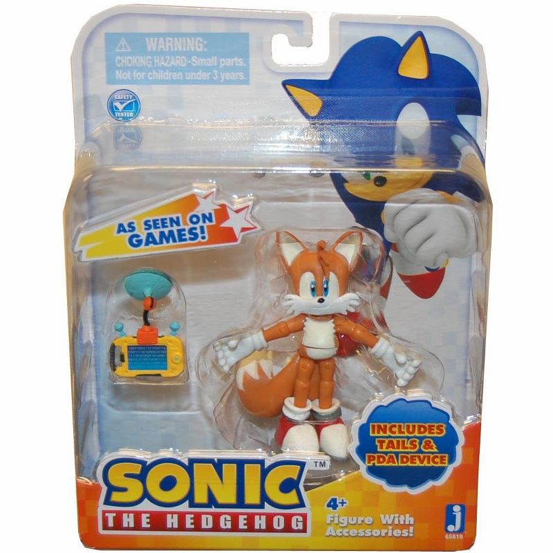The Zoofy Group LLC Sonic 3" Action Figure With Accessories Set Tails & Pda Device