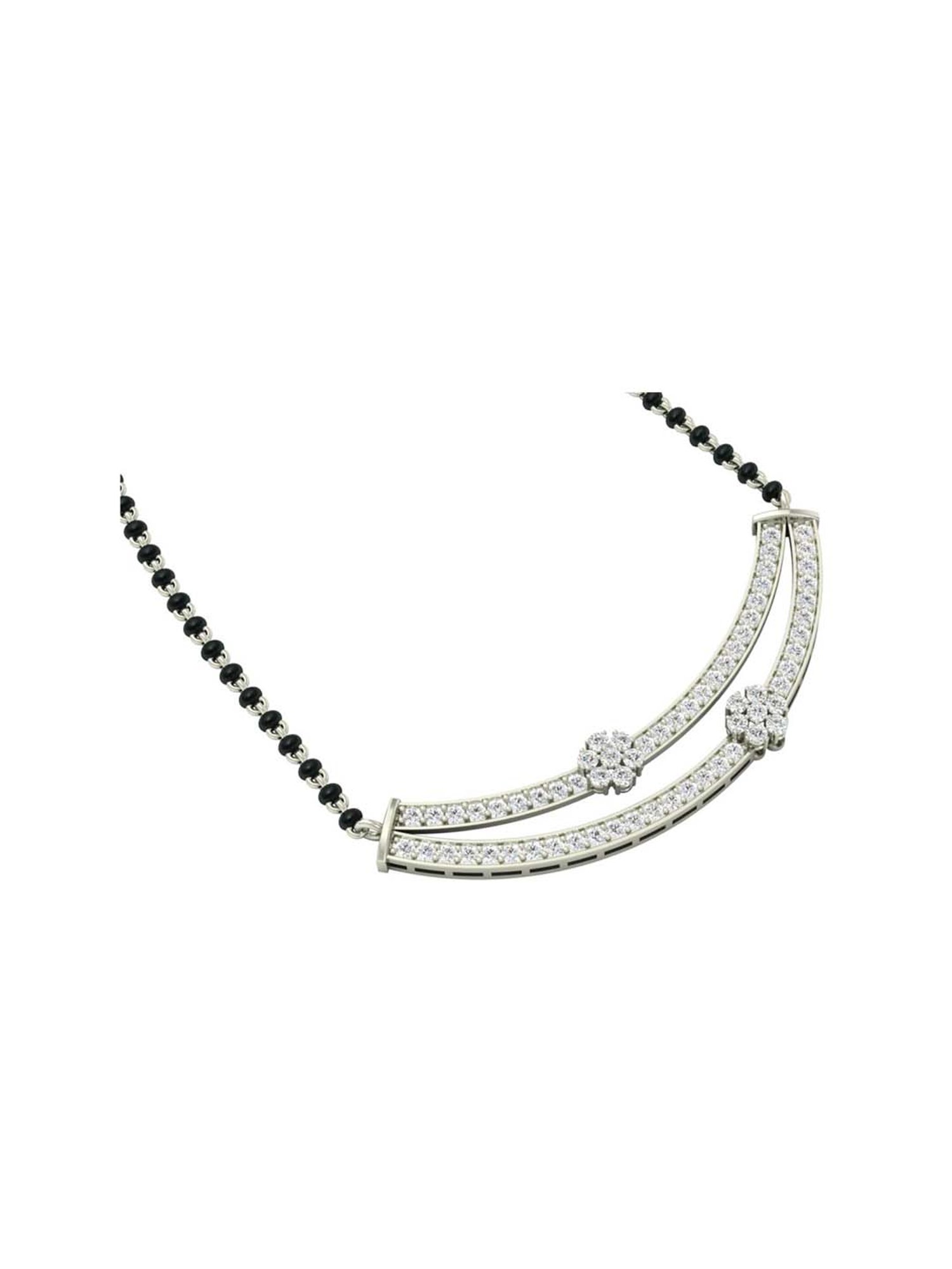 March by FableStreet 92.5 Sterling Silver Floral Mangalsutra for Women