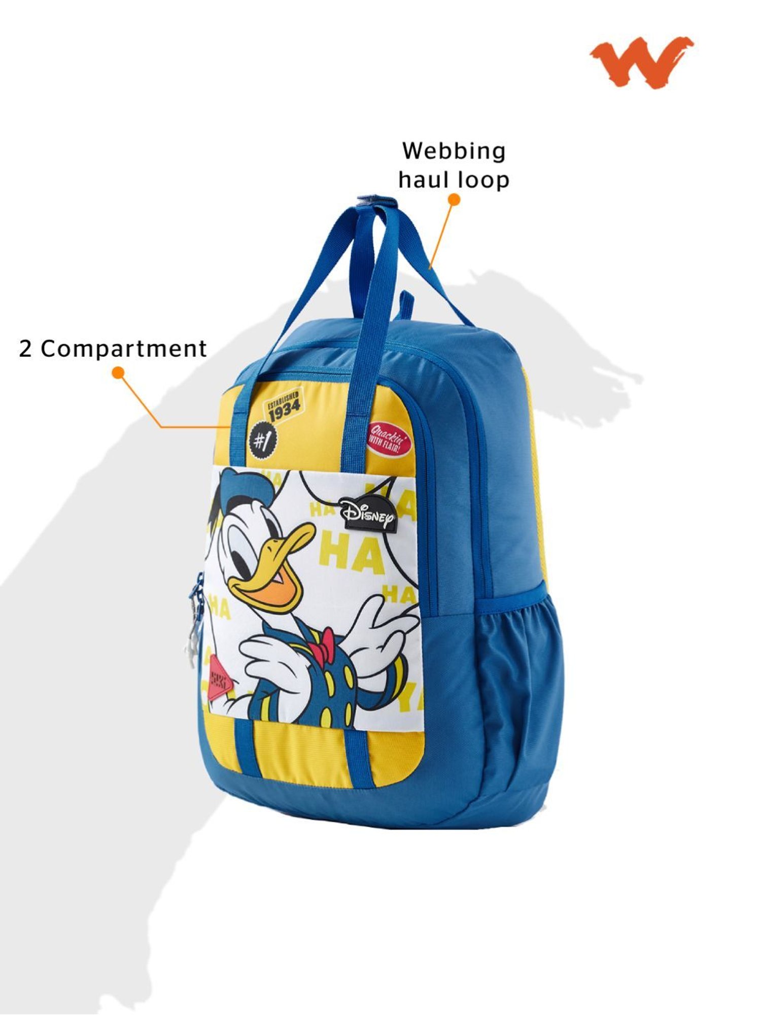 Wiki Back to School Champ 3 Yellow Polyester Printed Backpack - 18 Ltrs