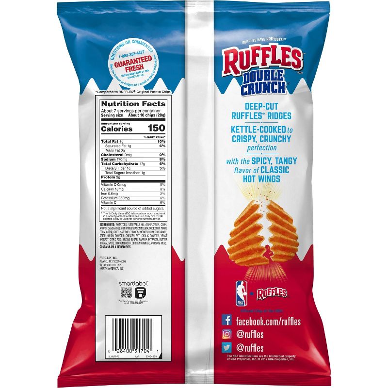 Ruffles Double Crunch Hot Wings Potato Chips - 8.5oz