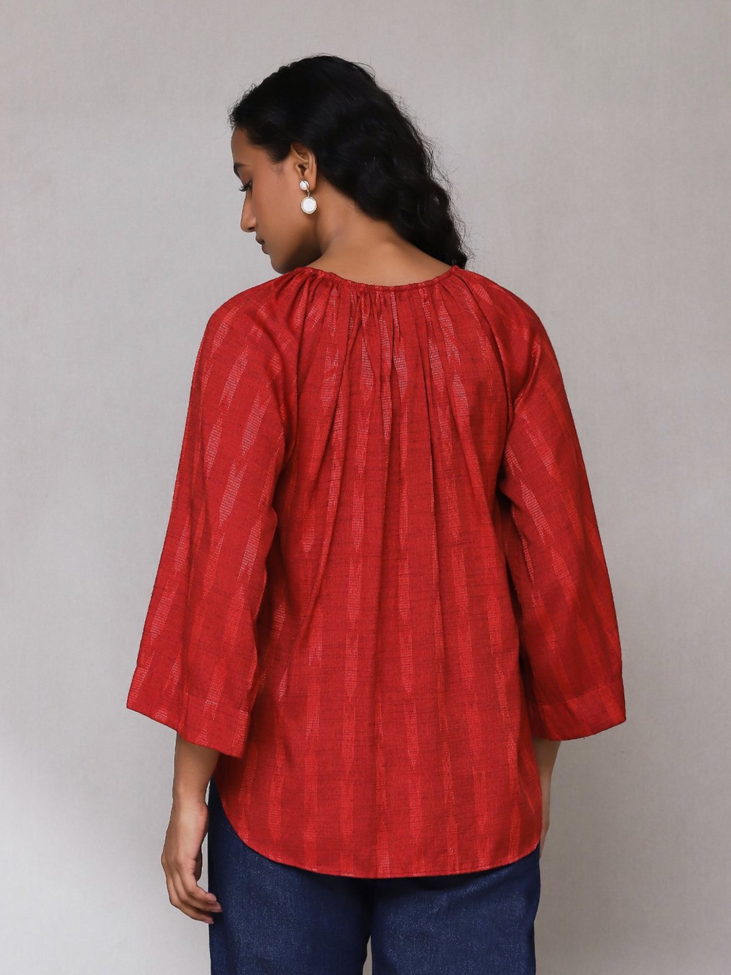 aarke Ritu Kumar Red Embroidered Top