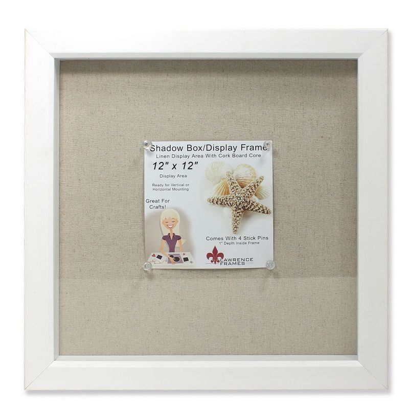 12"x12" Linen Inner Display Shadow Box Frame White - Lawrence Frames
