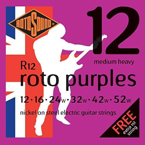 rotosound r12 nickel medium heavy electric guitar strings 12 16 24 32 42 52