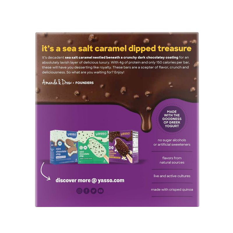 Yasso Frozen Greek Yogurt Indulgent Caramel Dark Chocolate Crunch - 4ct