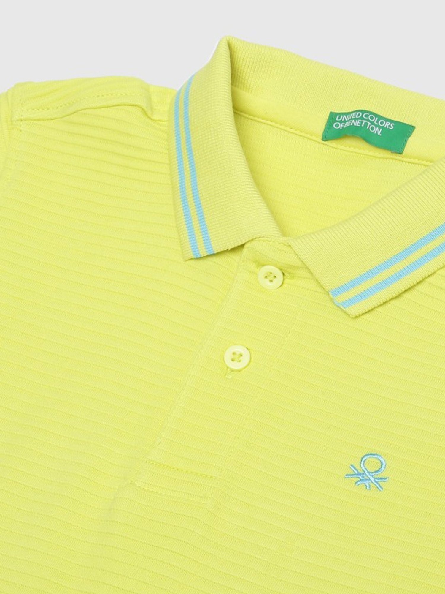United Colors of Benetton Kids Yellow Cotton Polo T-Shirt