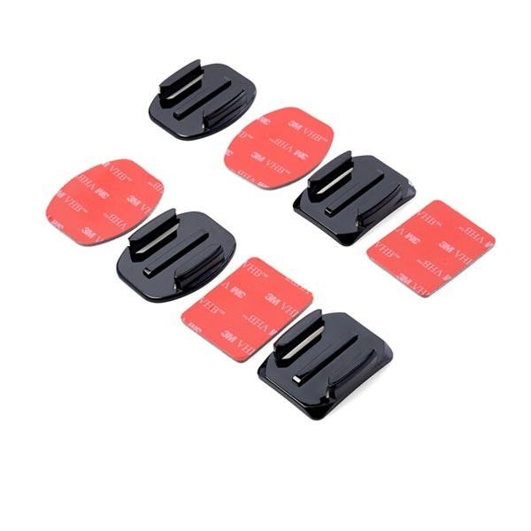 2 Flat and 2 Curved Adhesive mounts With 3M Adhesive Pads For Gopro Xiaomi Yi SJ4000