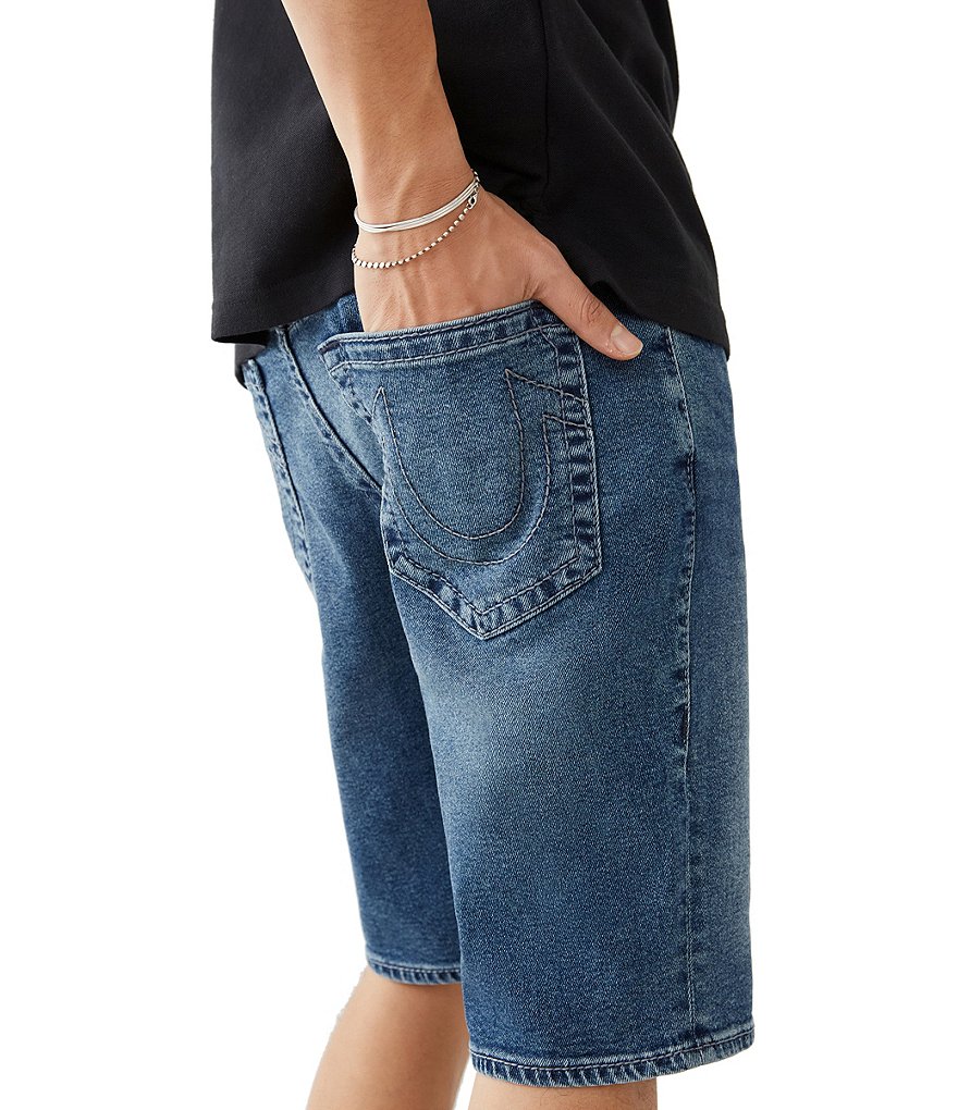 True Religion Ricky Big T-Stitch Stretch Denim Shorts