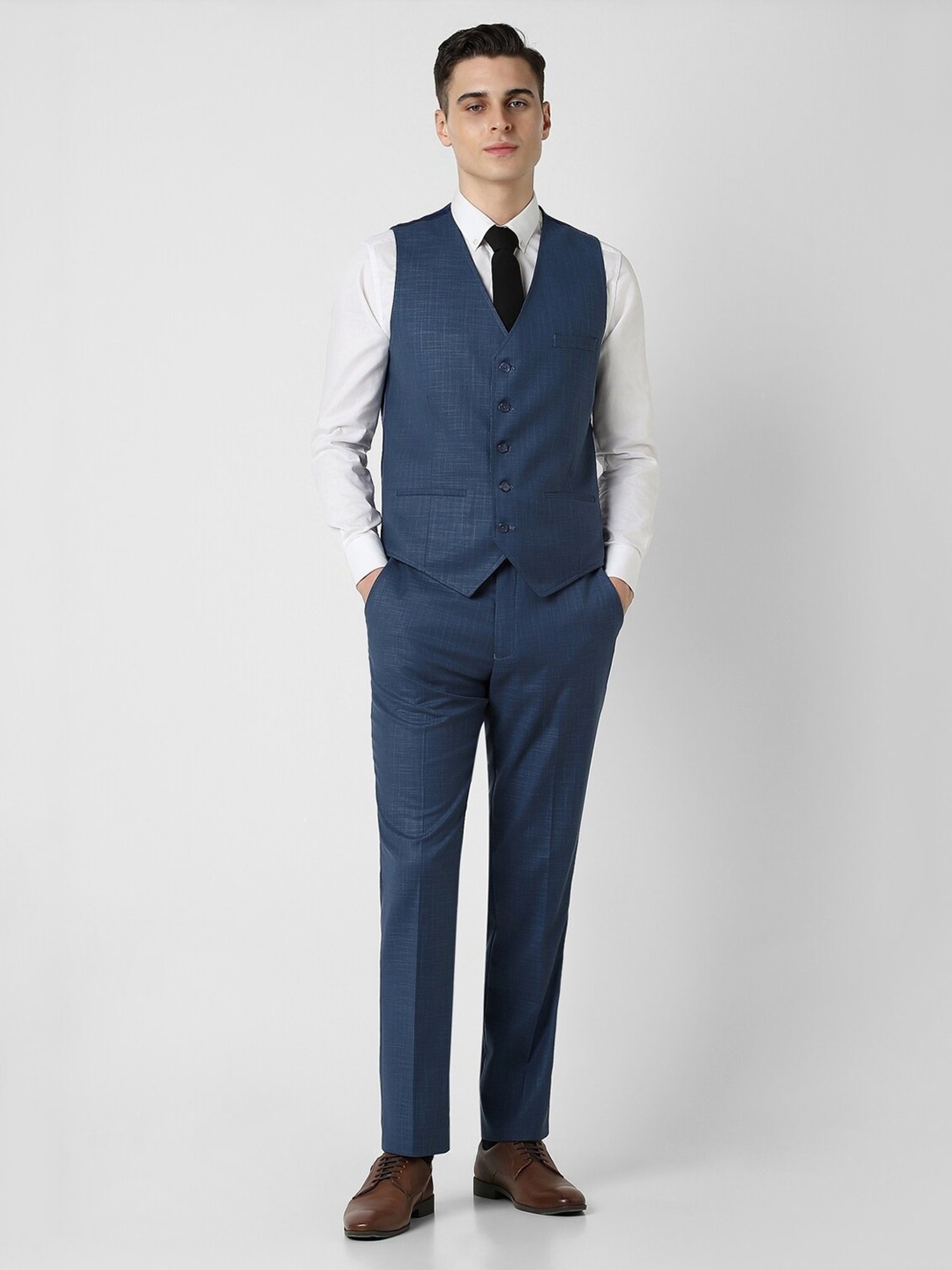 Parx Black Regular Fit Two Piece Suit