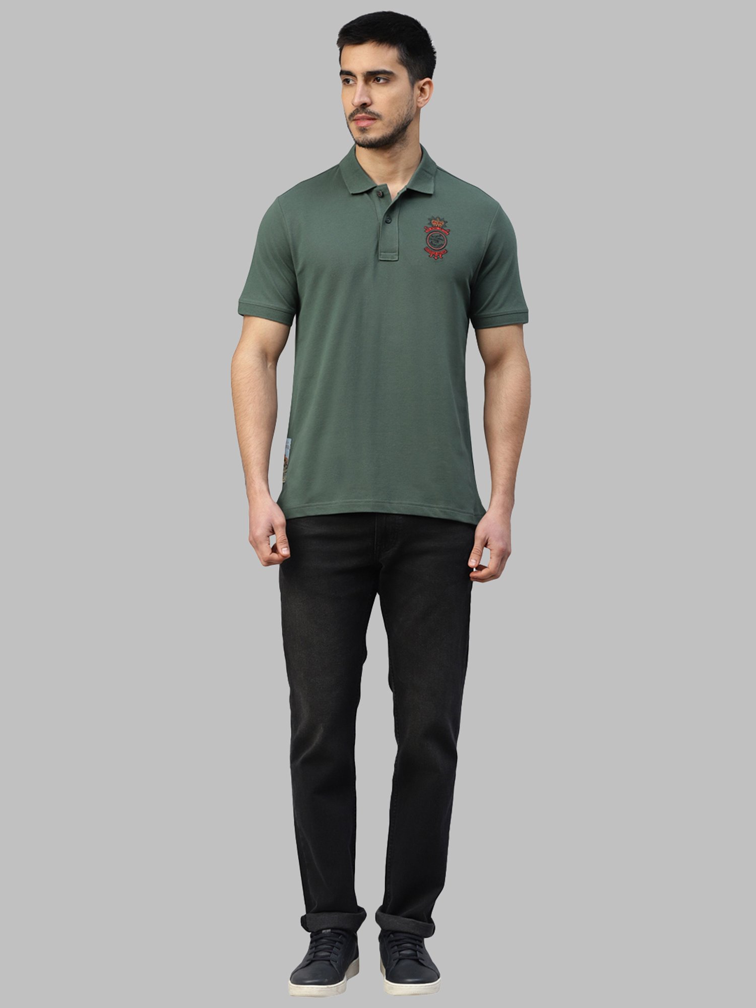 Royal Enfield MLG Dark Olive Regular Fit Logo Polo T-Shirt