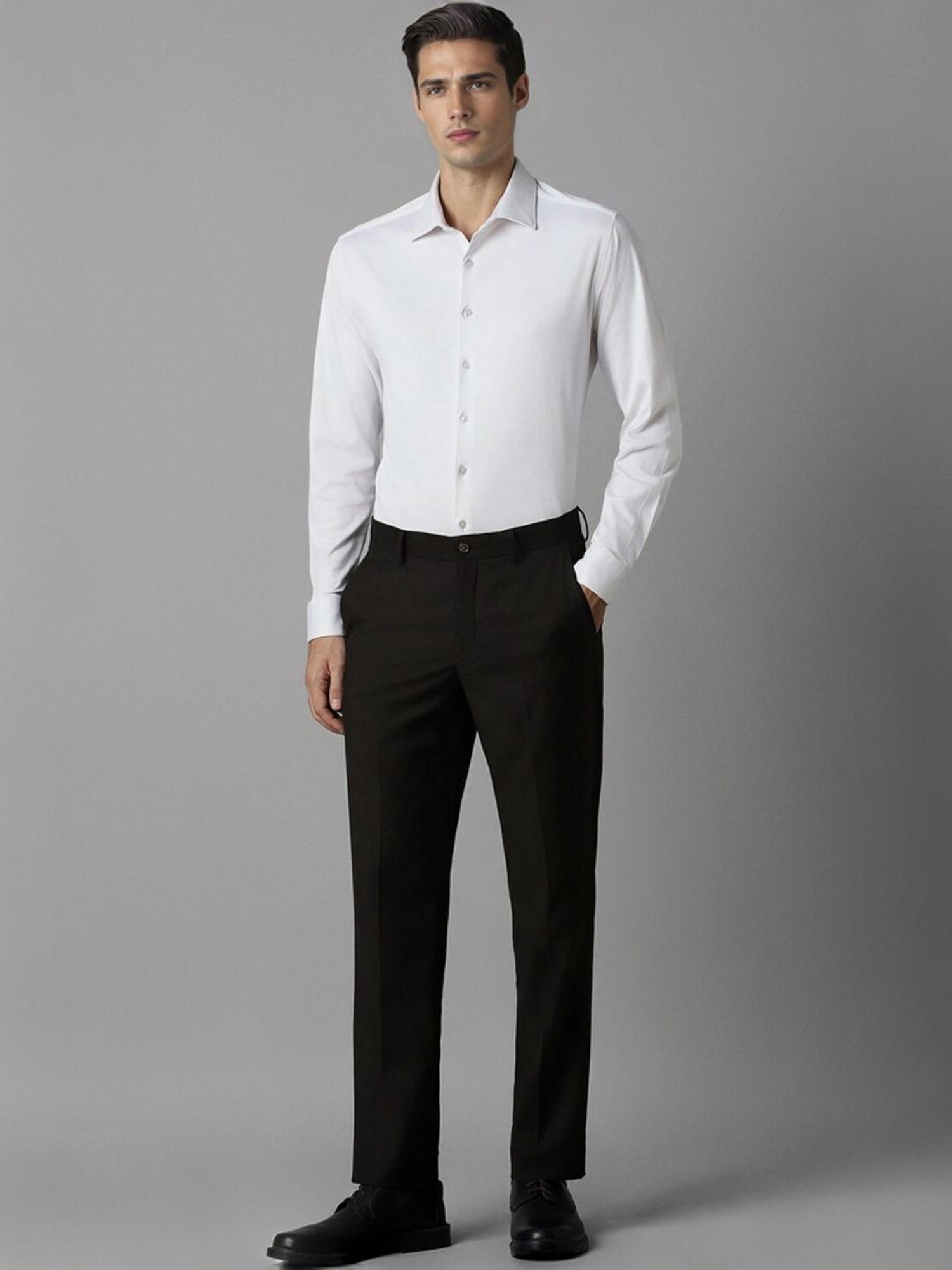 Louis Philippe Brown Slim Fit Trousers