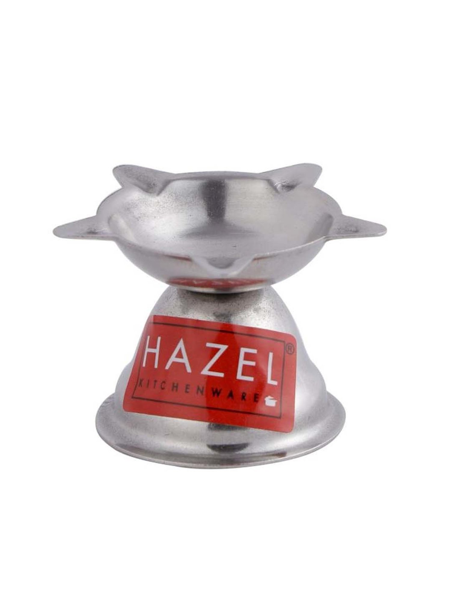 Hazel Silver Stainless Steel Panchwati Diya For Puja - Set of 2