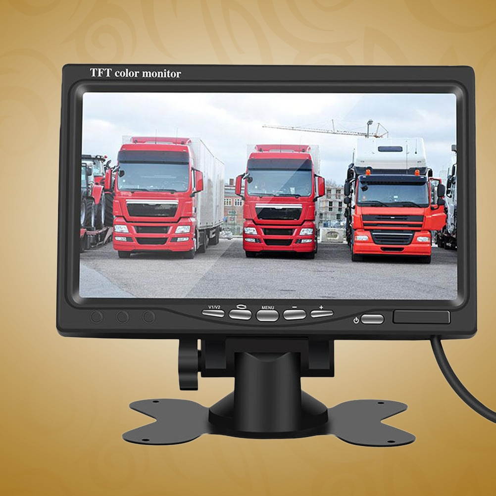 Car 7 Inch Backup Monitor Screen 12-24V Rear View Rearview Backing Parking Reverse TFT Color Monitor