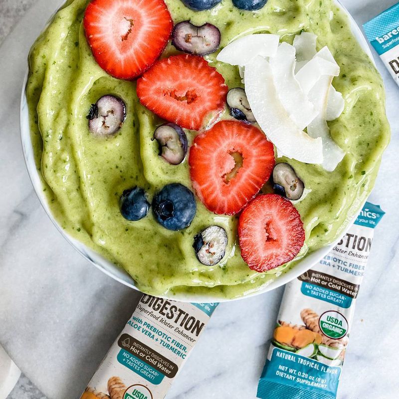 BareOrganics Superfood Water Enhancer Digestive Health Blend Powder Packets - 12ct