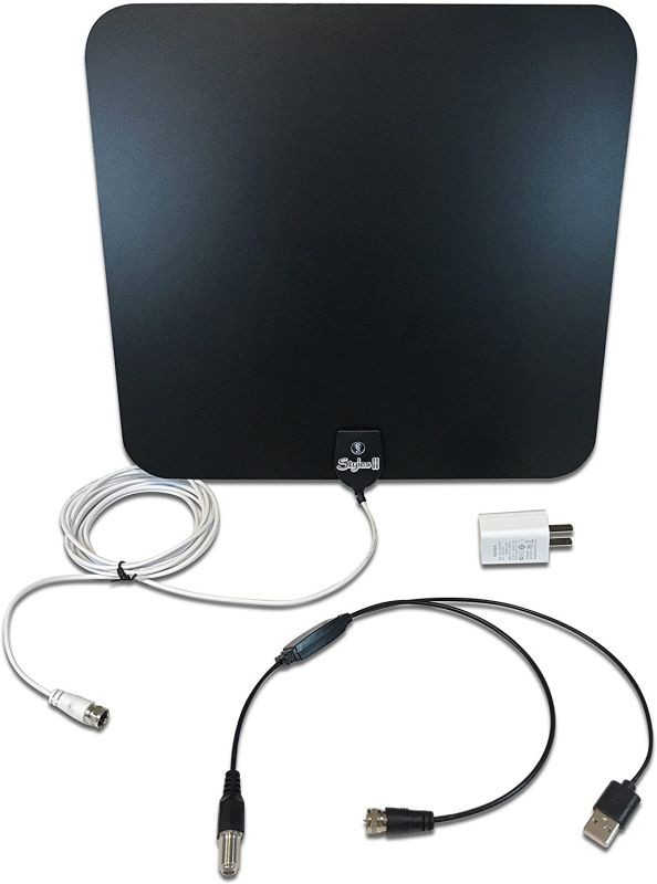 Styles II Super Thin Indoor HD TV Antenna - 50 Mile Range with Detachable Amplifier Signal Booster and 10ft High-Performance Coax Cable - Upgraded Version Better Reception