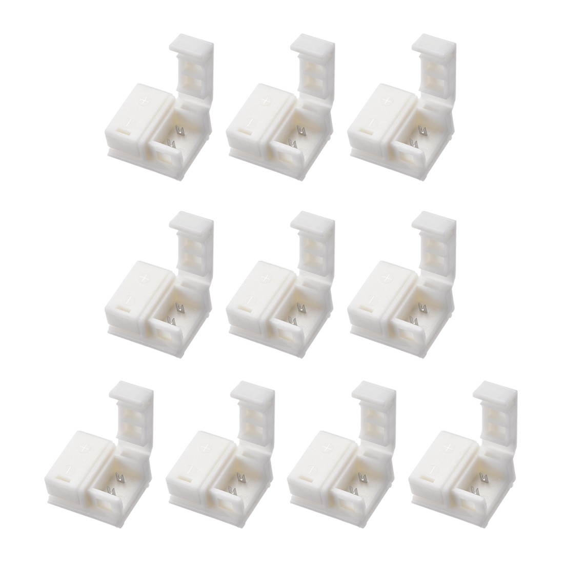 8mm 2P LED Strip Connector Solderless for Single Color 5050 Waterproof Strip Lights 10Pcs