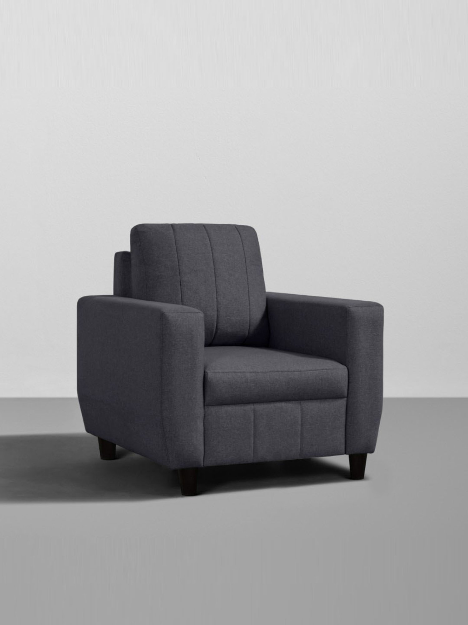 Sleepyhead Bae Stone Grey Fabric 1 Seater Sofa