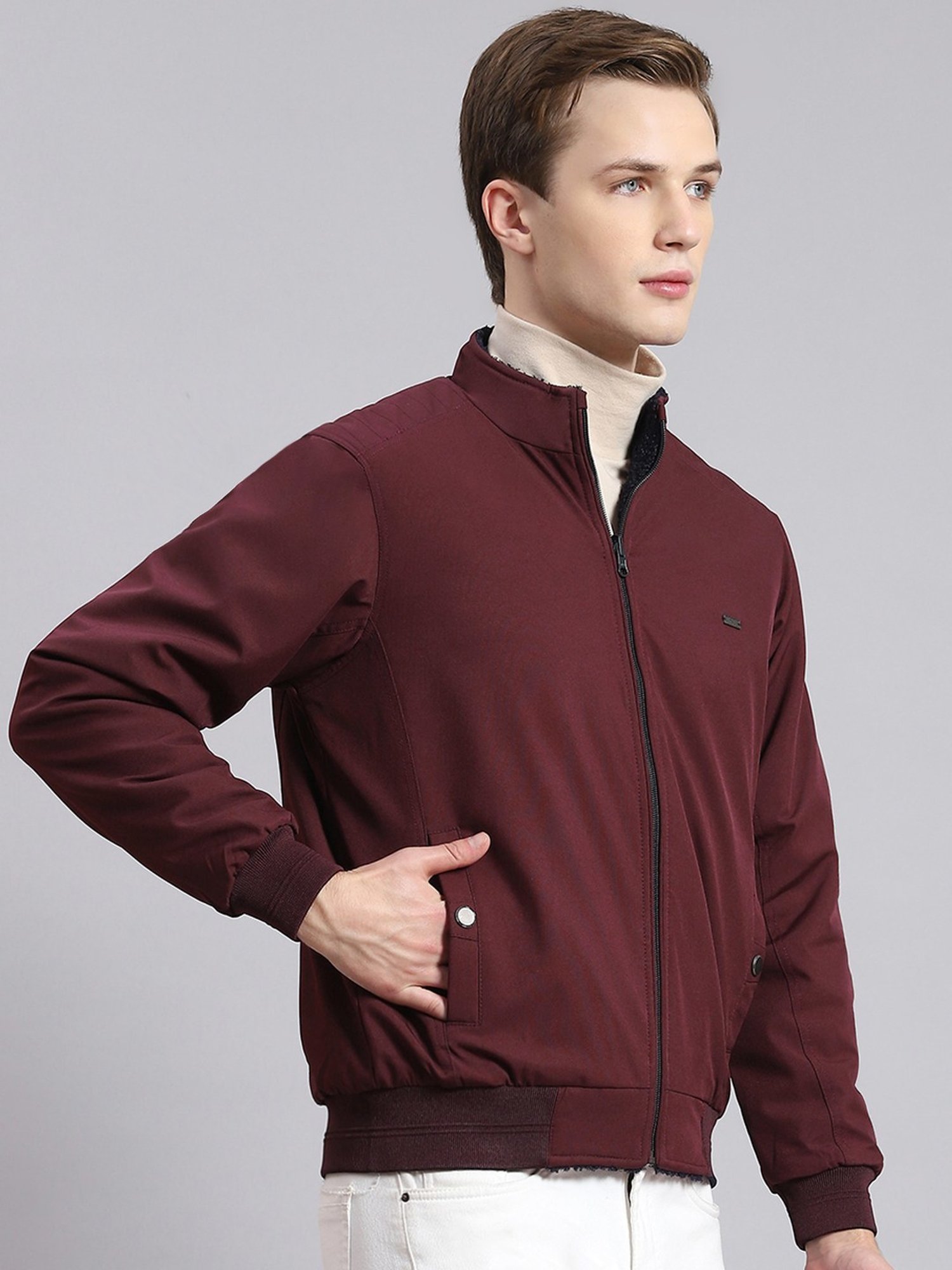 Hummel Grey Regular Fit Bomber Jacket