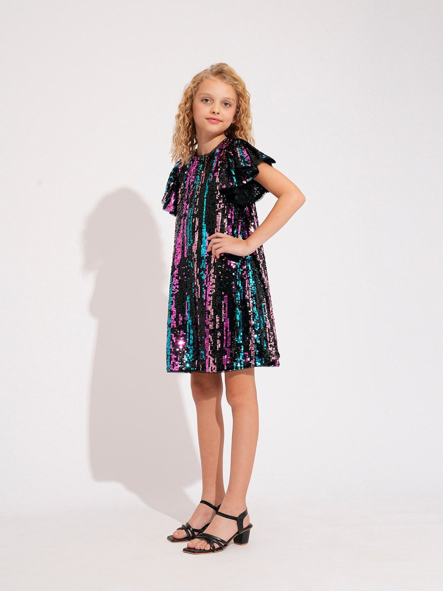 VERO MODA GIRL Kids Jet Black Embellished Dress