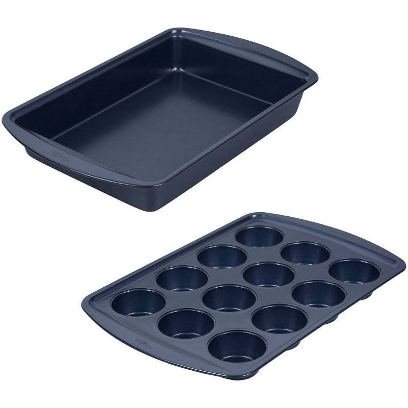 Wilton 7pc Diamond-Infused Non-Stick Baking Set Navy/Blue