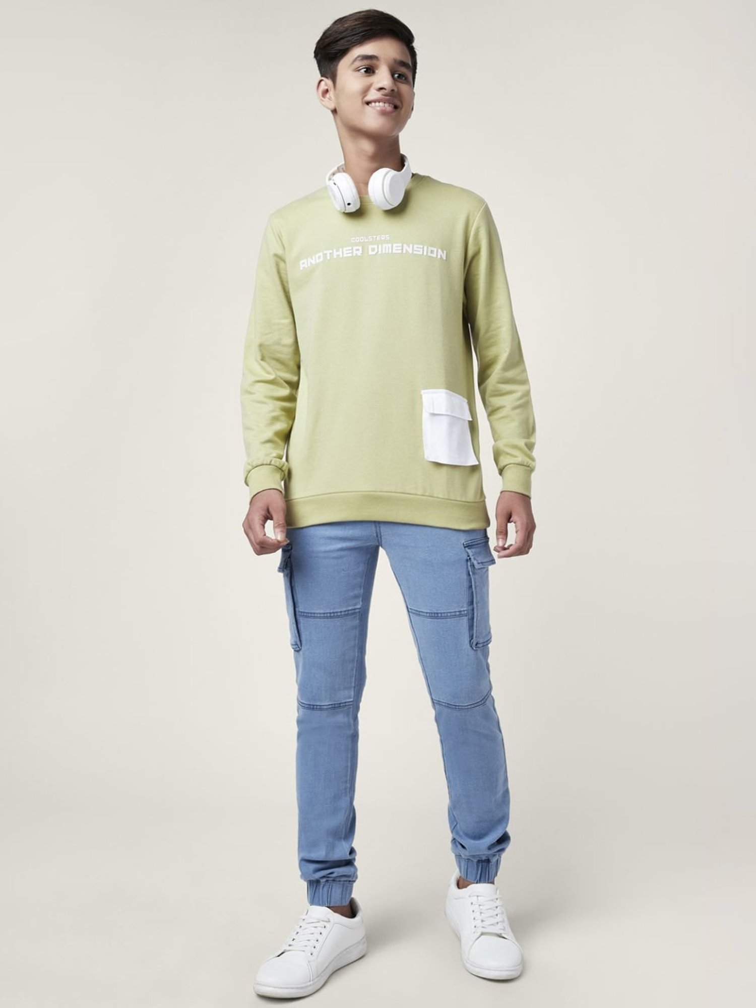 Coolsters by Pantaloons Kids Khaki Cotton Printed Full Sleeves Sweatshirt