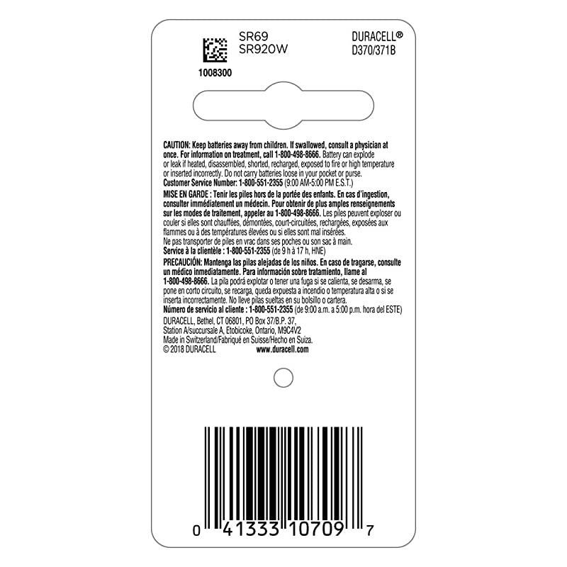 370371 Silver Oxide Button Battery long lasting battery 1 count