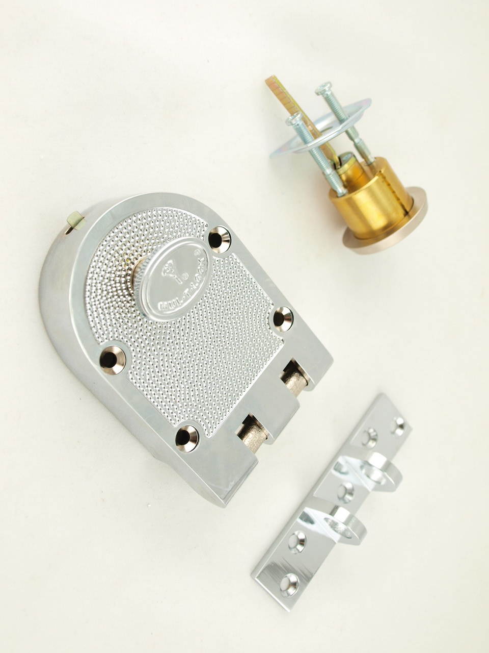 Mul-t-lock, JPSTD1-25-206, Polished Chrome, Single Cylinder Jimmy Proof Deadlock with Rim Cylinder, HIGH SECURITY, INTERACTIVE + 206 KEYWAY