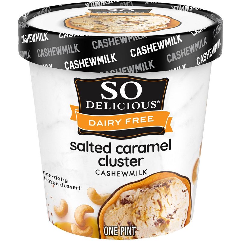 So Delicious Dairy Free Cashew - Salted Caramel Cluster Frozen Dessert - 16oz