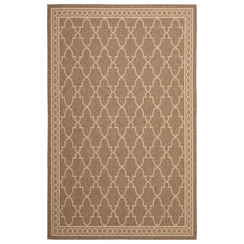 4'X5'7" Rectangle Gibson Patio Rug  Dark Beige/Beige - Safavieh