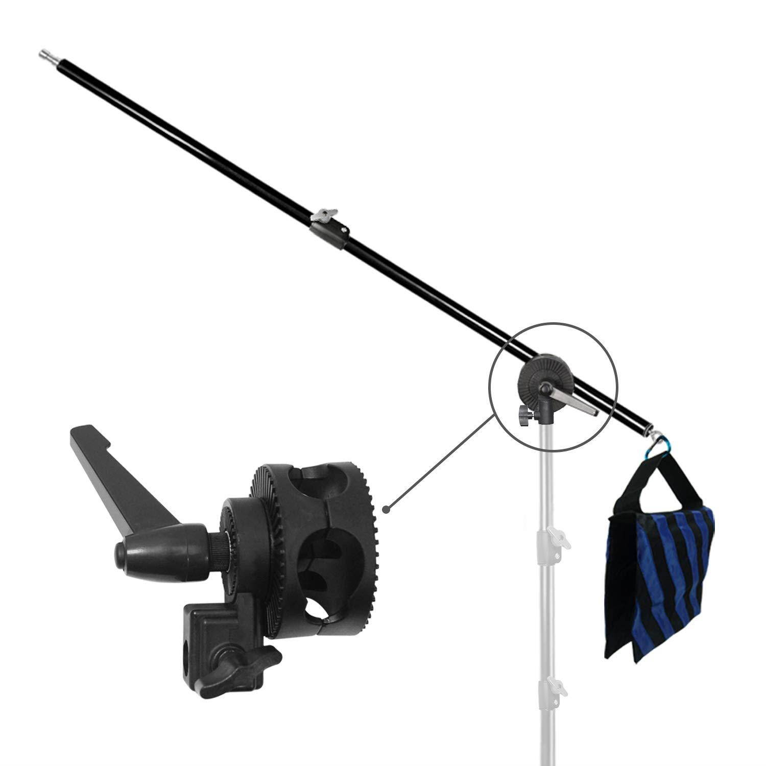 Limo Studio Photo Video Studio Overhead Boom Stand with Saddle Bag, Pivot Connects Boom Arm to Stand, AGG2841
