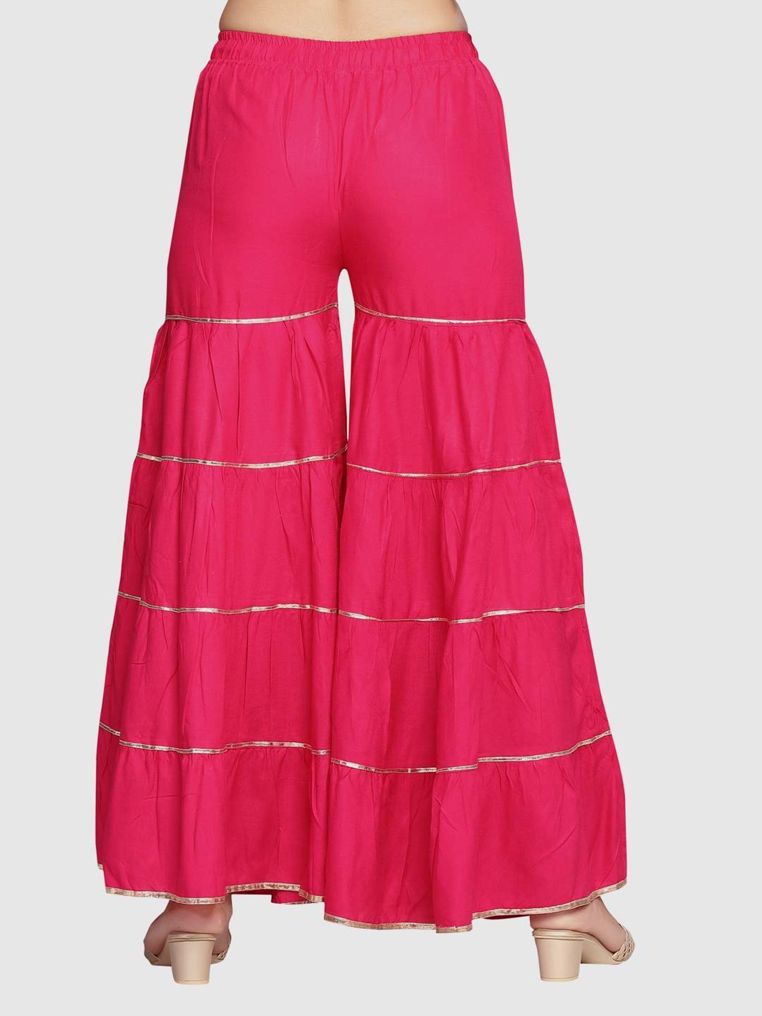 Aarika Pink Cotton Striped Sharara