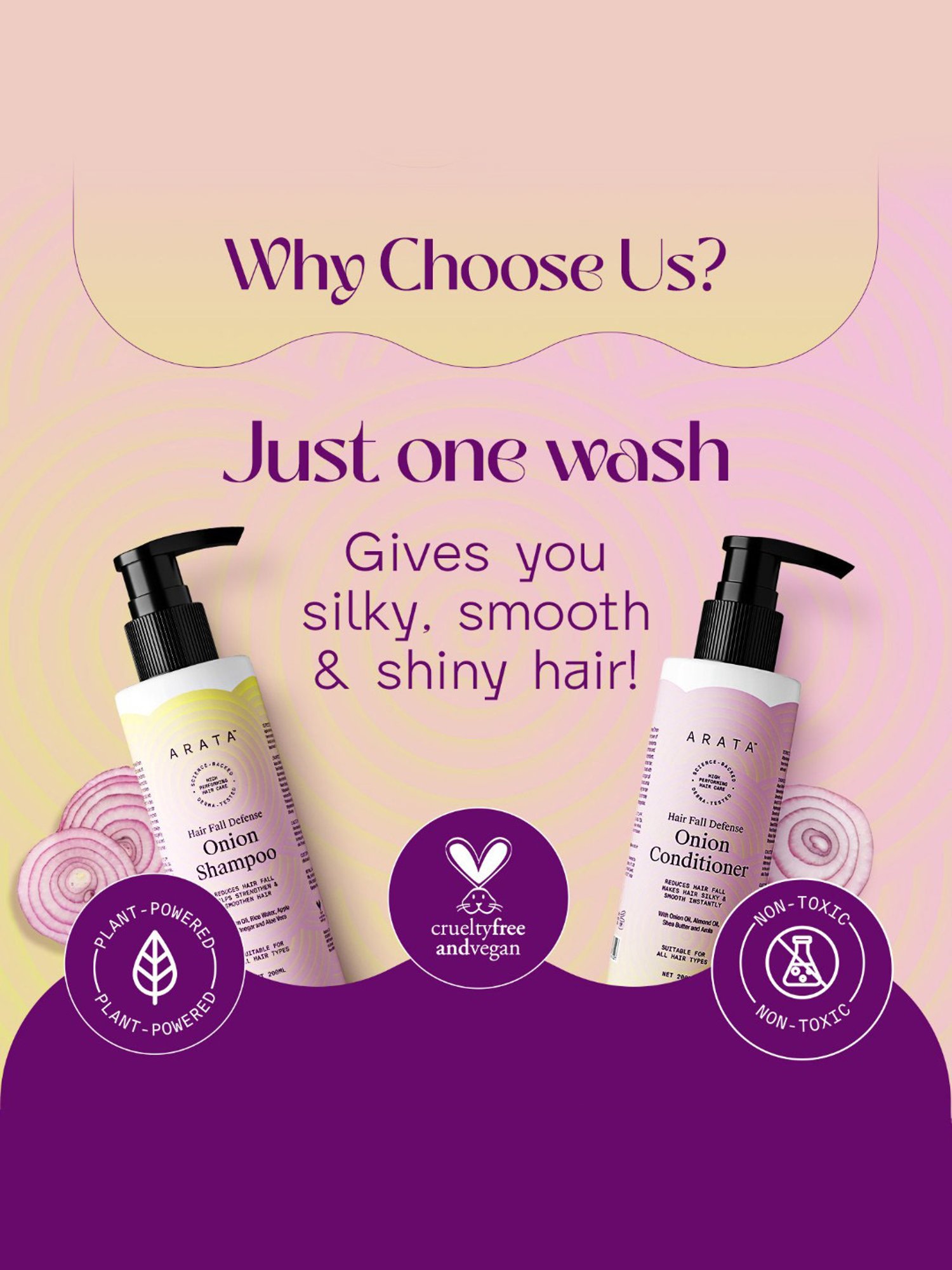 Arata Hair Fall Defense Onion Shampoo - 200 ml