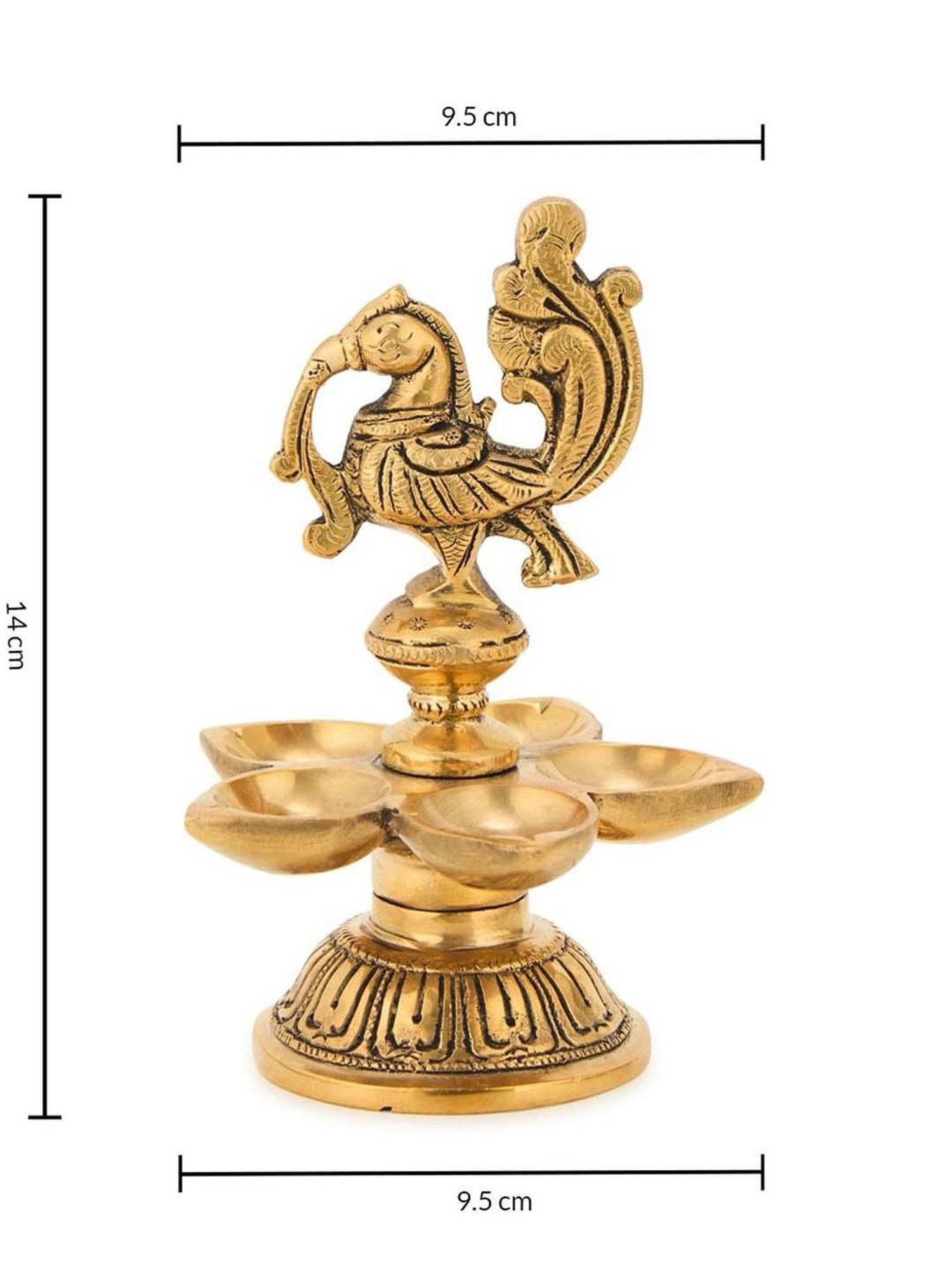 Fabindia Home Mehnoor Gold Brass Oil Lamp