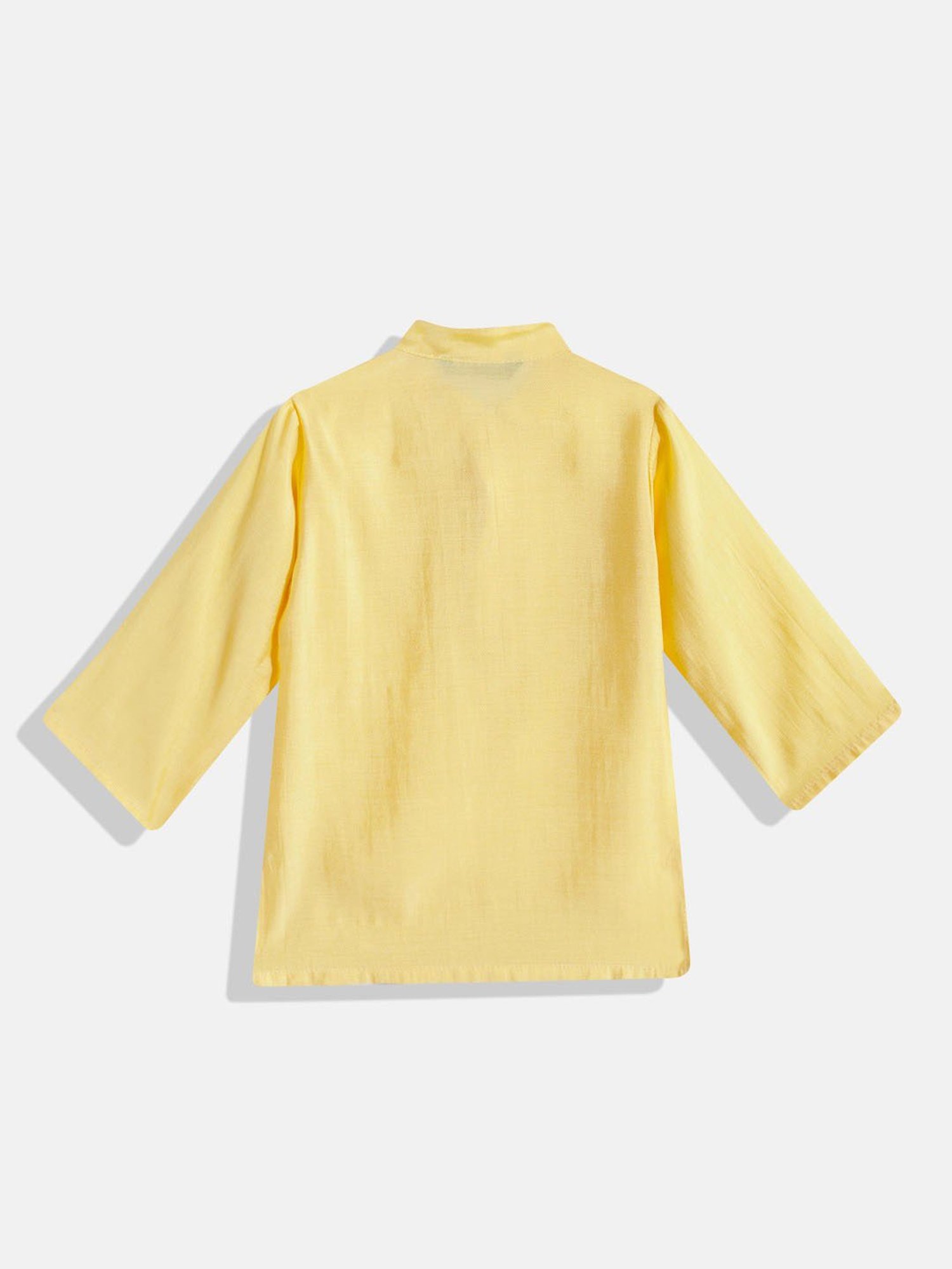 READIPRINT FASHIONS Kids Yellow & Red Printed Full Sleeves Kurta, Nehru Jacket with Pyjamas