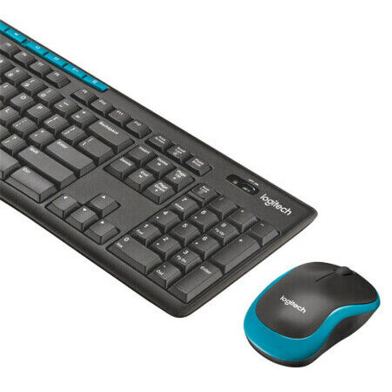 Logitech Wireless Combo MK275 8 Function Keys USB 2.0 RF Wireless Keyboard & Mouse - Black&Blue