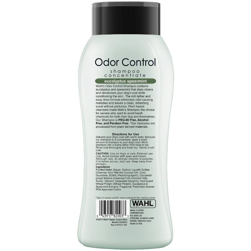 Wahl Odor Control Purifying Formula Eucalyptus Spearmint Pet Shampoo Concentrate - 24oz
