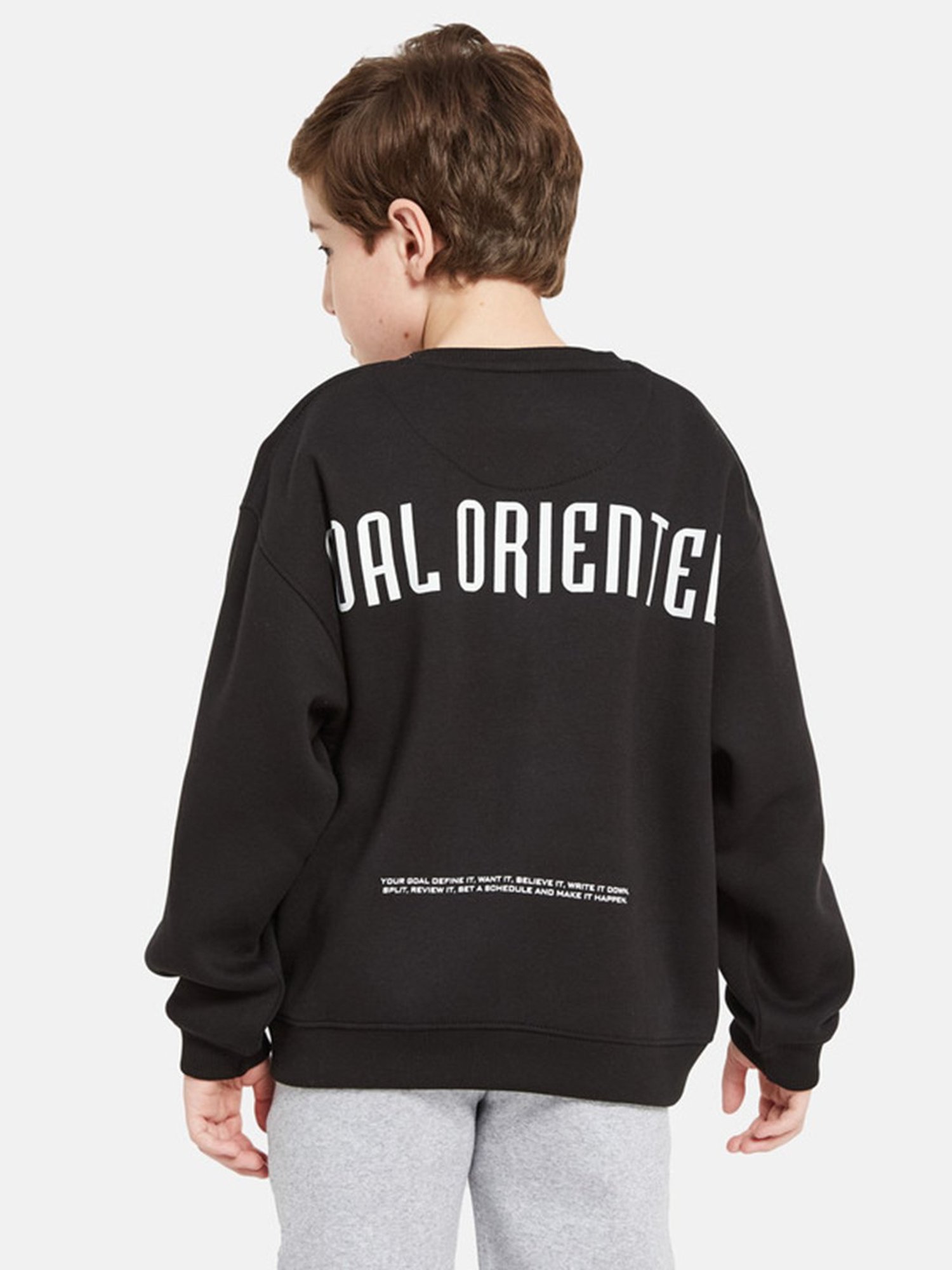 Octave Kids Black Graphic Print Full Sleeves Sweatshirt