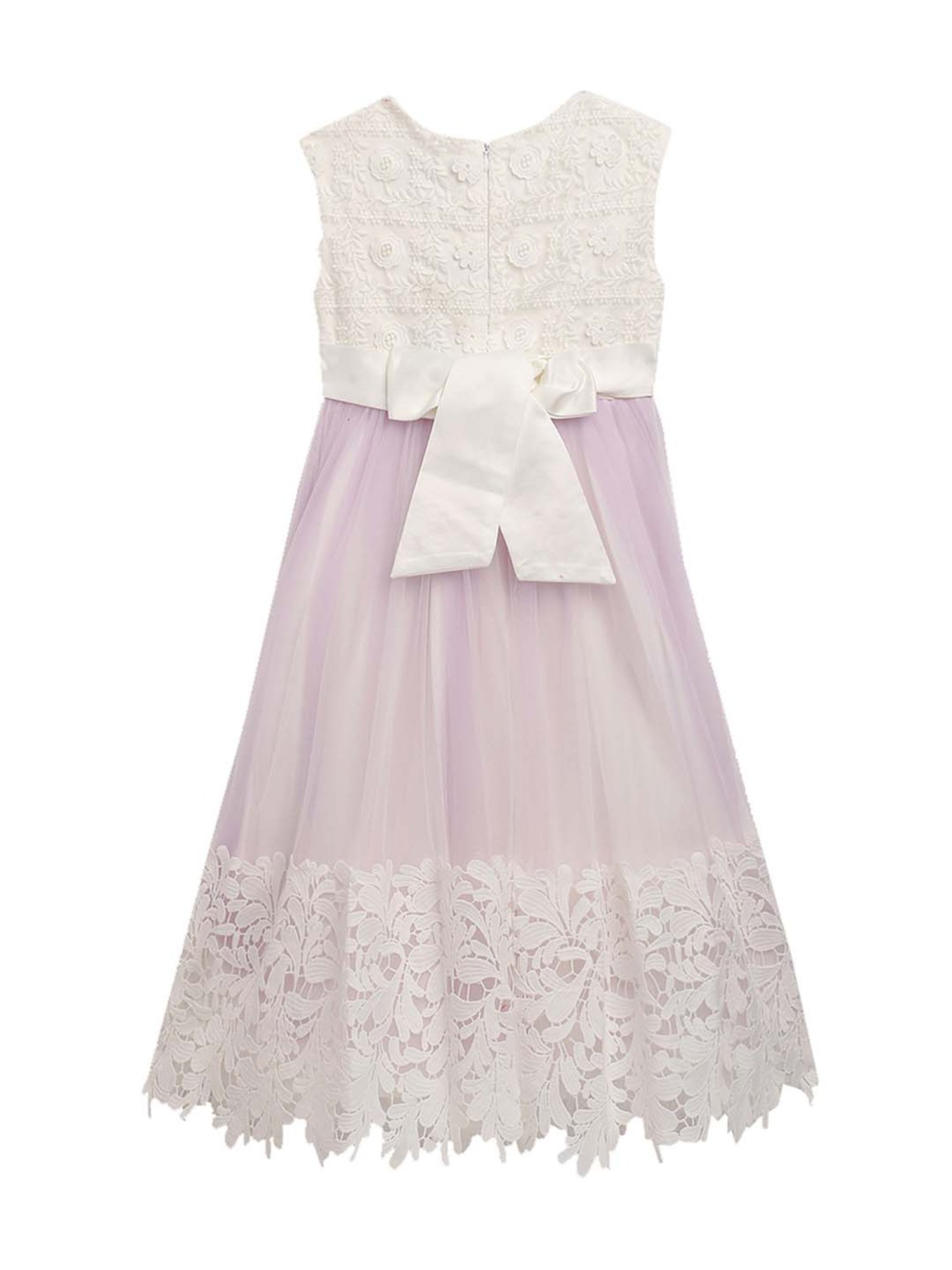 Butterfly Blush Kids Purple & Cream Embroidered Dress