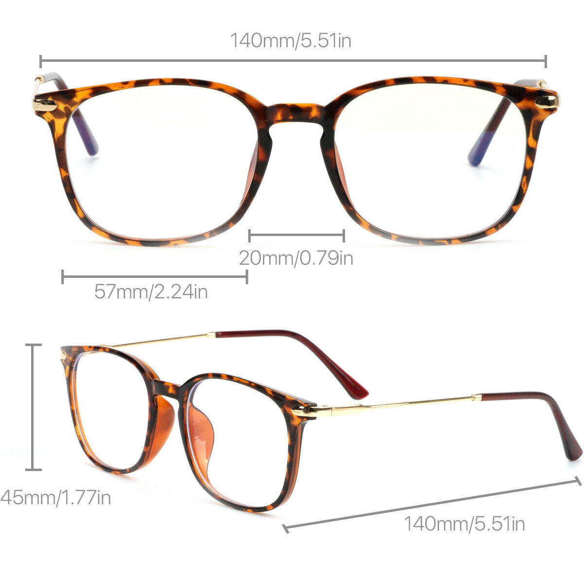 Computer Gaming Blue Light Blocking Glasses Retro Anti Glare Eyewear Vision Care