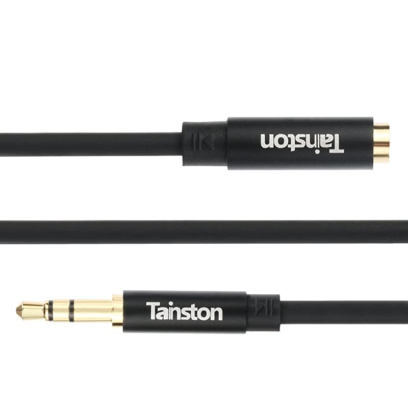 AUX Stereo Audio Extension Cable15 Feet 35mm Exthesion Cable Male to Female Gold Plated for Car StereosSmartphonesTabletsMP3 and MoreBlack